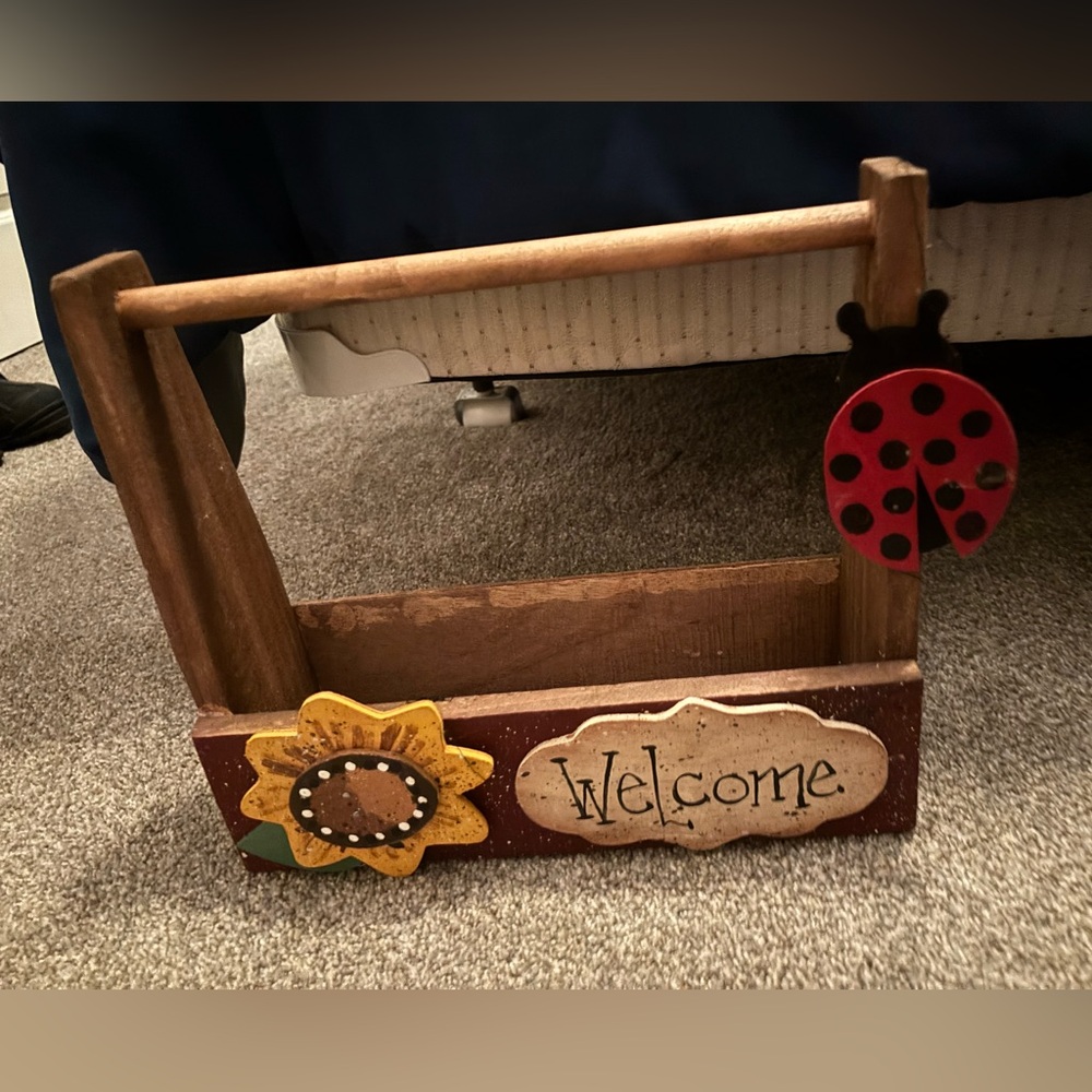 Small Wooden Decorated Box. Excellent Condition. Never used!